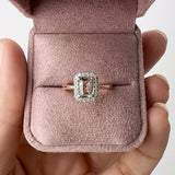 Rose Gold Morganite & Diamond Halo Dress Ring