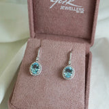 Aquamarine & Diamond Shepherd Hook Earrings