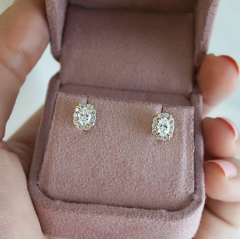 10ct Two-Tone Harmony Created Diamond Stud Earrings