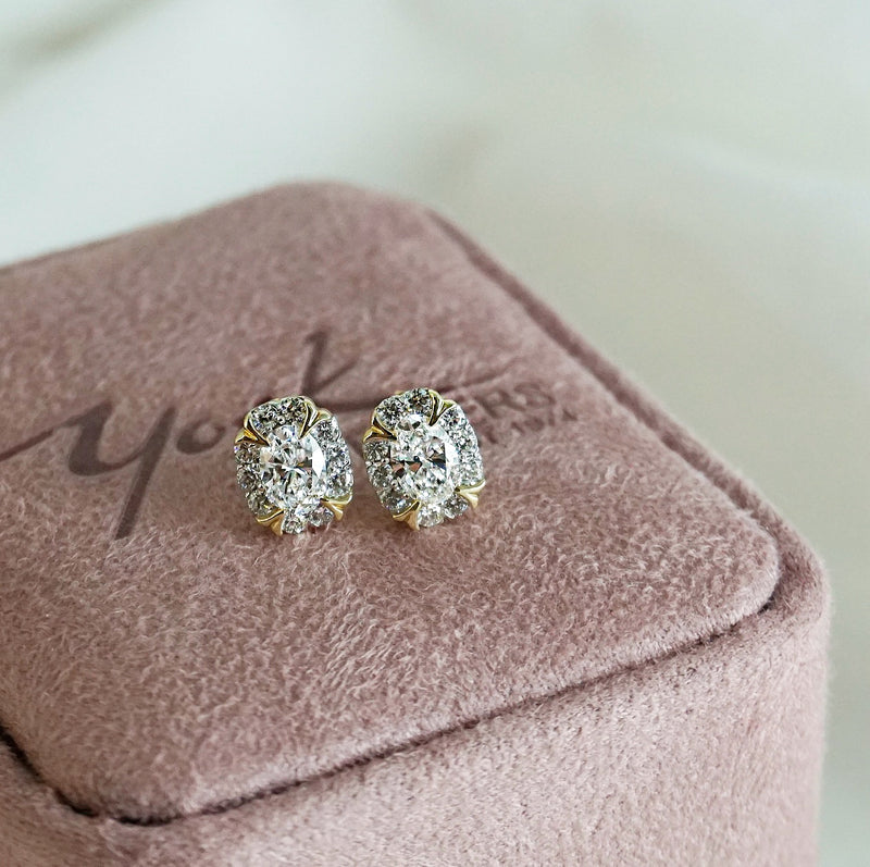 10ct Two-Tone Harmony Created Diamond Stud Earrings