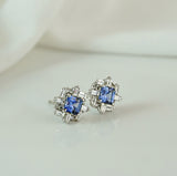 Sapphire and Diamond Stud Earrings