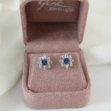 Sapphire and Diamond Stud Earrings