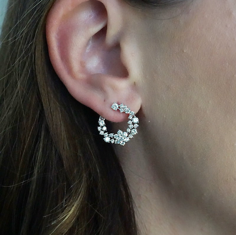 Diamond Open Circle Stud Earrings