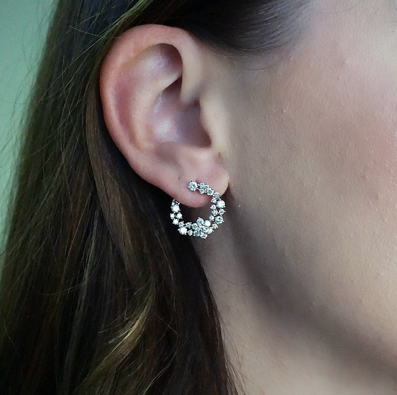 Diamond Open Circle Stud Earrings