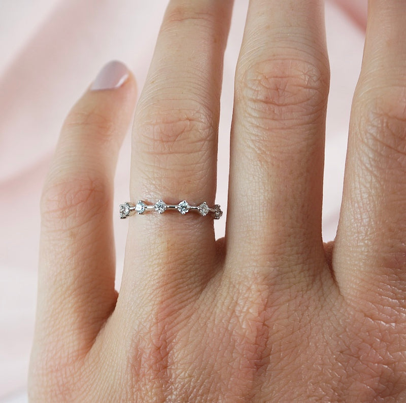 Claw Set White Gold Diamond Wedding Ring