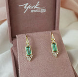 Victoria Green Tourmaline and Diamond Fancy Drop Earrings