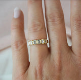 Bezel Set Emerald Cut Diamond Anniversary Ring