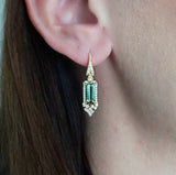 Victoria Green Tourmaline and Diamond Fancy Drop Earrings