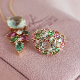 'Marie Antoinette' Tourmaline, Garnet & Diamond Ring