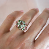 'Marie Antoinette' Tourmaline, Garnet & Diamond Ring