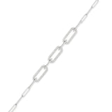 18ct White Gold Paper Clip Diamond Bracelet