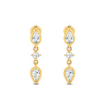 Natural Diamond Drop Earrings with Screw Back Stud