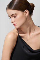 Natural Diamond Drop Earrings with Screw Back Stud