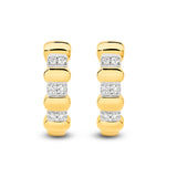 Yellow Gold Natural Diamond Huggie Earrings