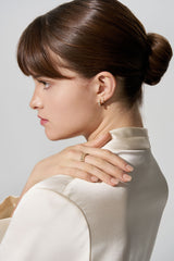 Yellow Gold Natural Diamond Huggie Earrings