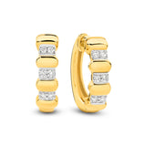 Yellow Gold Natural Diamond Huggie Earrings