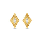 Starburst Yellow Gold Diamond Stud Earrings