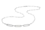 18ct White Gold Paper Clip Diamond Necklace