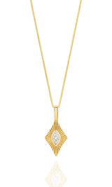 Starbust Yellow Gold Diamond Pendant
