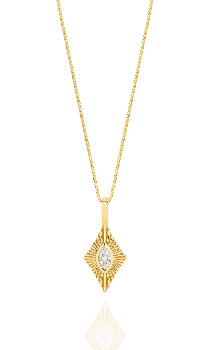 Starbust Yellow Gold Diamond Pendant