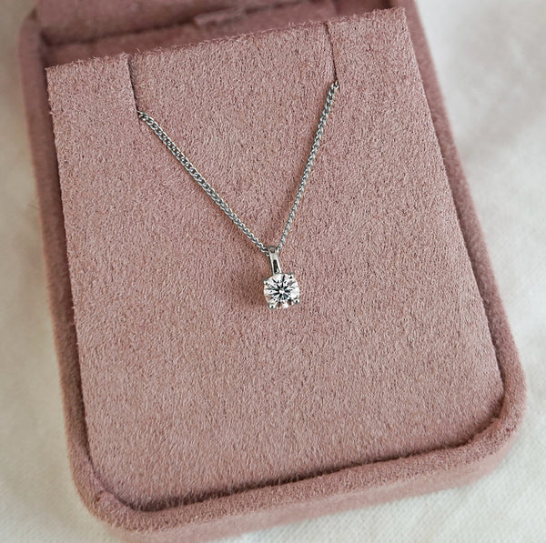 White Gold Diamond Solitaire Pendant