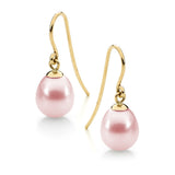 9ct Pink Freshwater Pearl Shepherd Hook Earrings