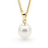 9ct White Drop 10mm Freshwater Pearl Pendant