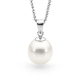 9ct White Drop 10mm Freshwater Pearl Pendant