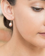 9ct Pink Drop 9mm Freshwater Pearl Shepherd Hook Earrings