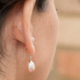 9ct Pink Drop 9mm Freshwater Pearl Shepherd Hook Earrings