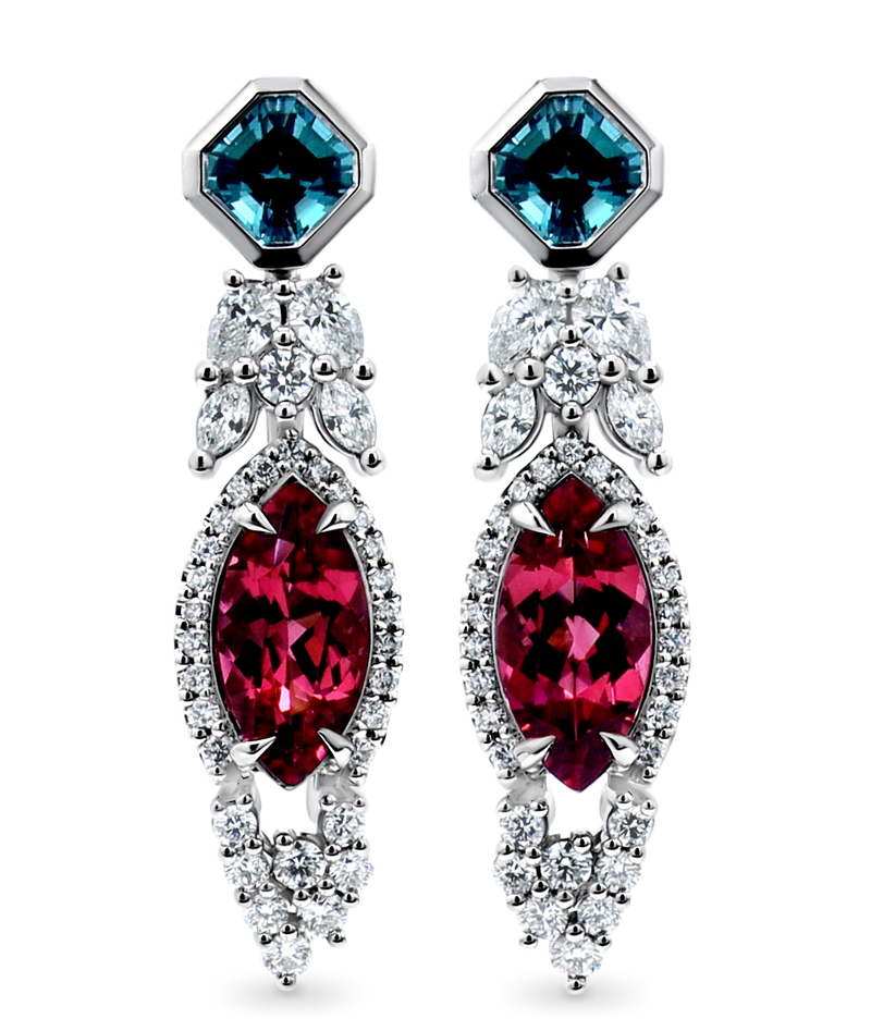 Award Winning-Tourmaline & Diamond Custom Made Earrings
