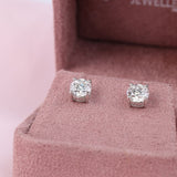 Luxury 18ct white gold stud earrings featuring matching 1.01ct natural GIA certified round brilliant diamonds available at York Jewellers Penrith and Warriewood (Sydney).