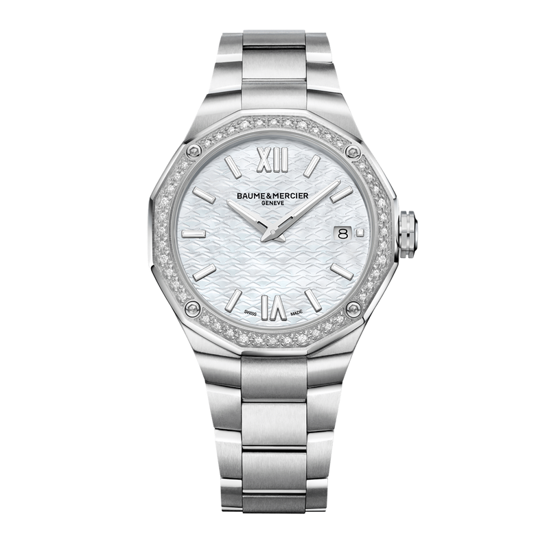 Baume & Mercier Riviera Quartz Watch, Date Display, Diamond-Set - 36mm