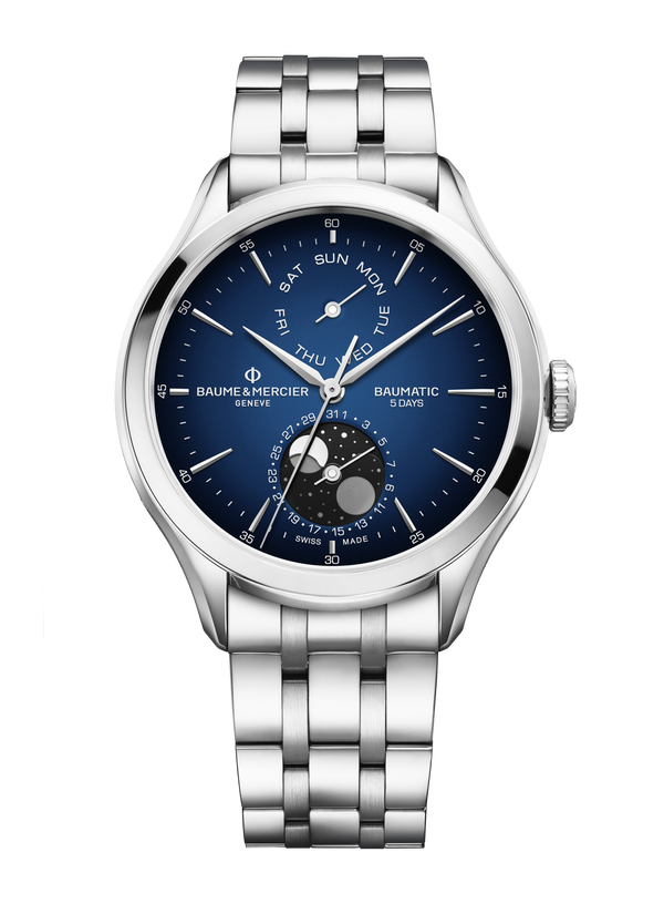 Baume & Mercier Clifton Watch Moon Phase Date Display - 42mm