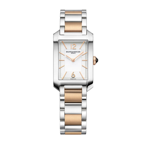 Baume & Mercier Hampton 10751 Quartz, Steel & Steel Pink Gold Capped Women's Watch 35 x 22mm