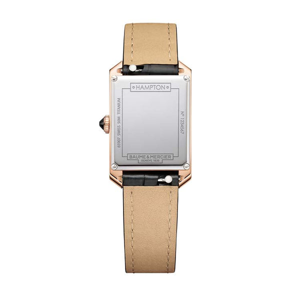 Baume & Mercier Hampton 10752 Quartz 18K Pink Gold Titanium Women's Watch 35 x 22mm