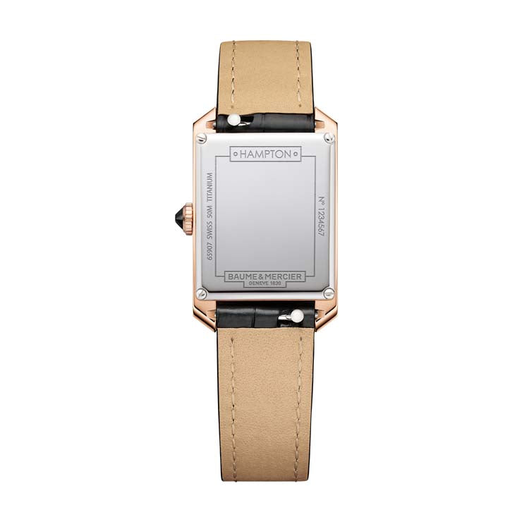 Baume & Mercier Hampton 10752 Quartz 18K Pink Gold Titanium Women's Watch 35 x 22mm