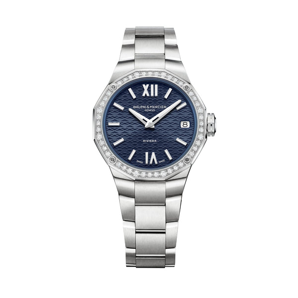 Baume & Mercier Riviera 10765 Quartz, Date Display, Diamond-Set Women's Watch 33mm