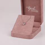 18ct White Gold Morganite and Diamond Pendant