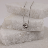18ct White Gold Morganite and Diamond Pendant