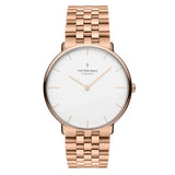 Nordgreen Native 32mm White Dial with Rose Gold 5-link Strap