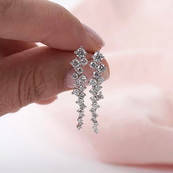 Multi-Stone Diamond Drop Earrings