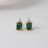Emerald & Diamond Stud Earrings