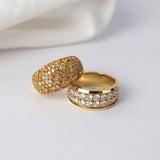 Yellow Gold & Diamond Two Row Anniversary Ring