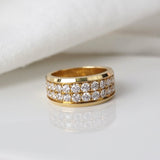 Yellow Gold & Diamond Two Row Anniversary Ring