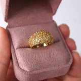 Natural Orange Sapphire, Yellow Sapphire & Diamond Dress Ring