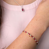 Ruby & Diamond Fancy Halo Pendant