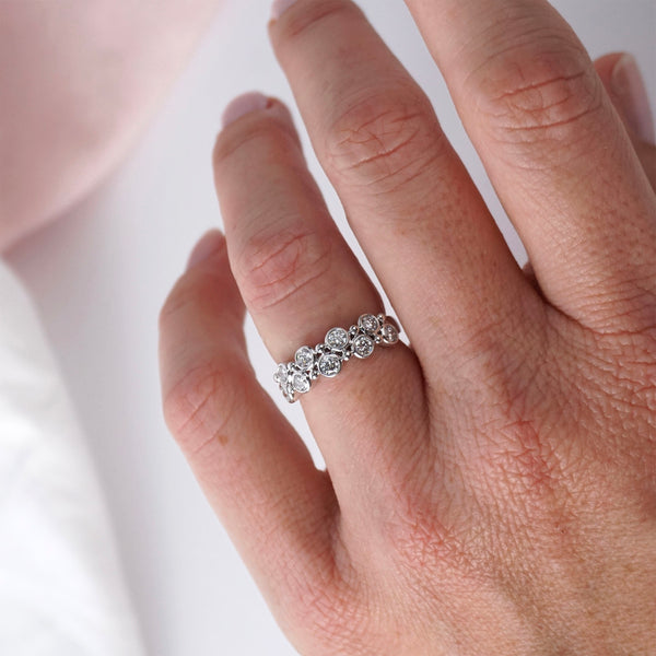 Double Row Bezel Set Diamond Dress Ring