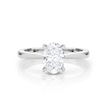 Olivia-Oval Shape Solitaire Diamond Engagement Ring in White Gold