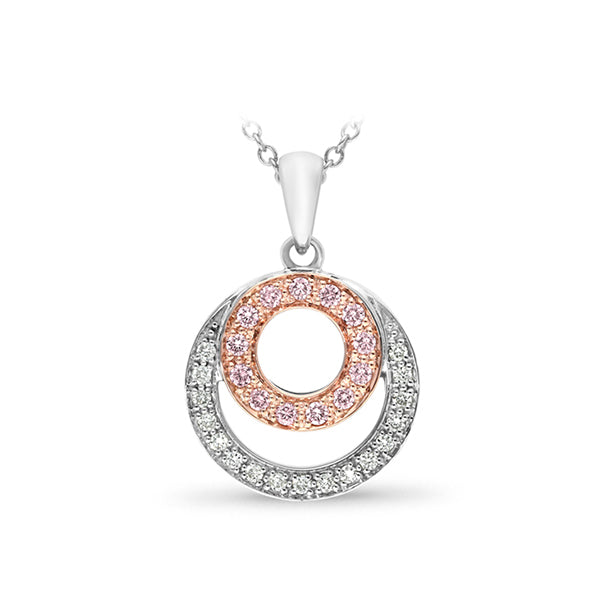 Double Circle Pink Diamond Pendant